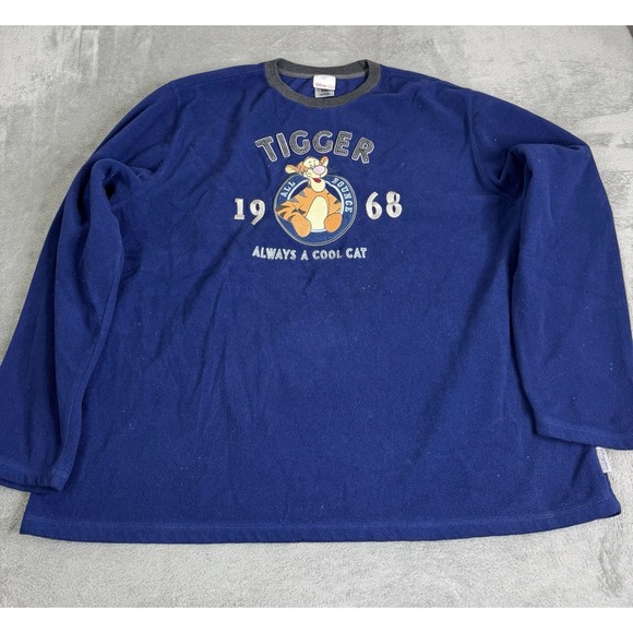Disney Other - Vintage 90s Disney Tigger Fleece Sweatshirt Men's Size Large Blue